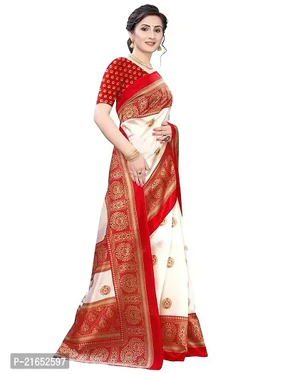 Spacekart Women's Designer Art silk Saree with Unstitched Blouse Piece-thumb5