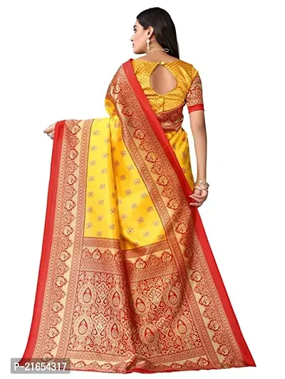 Spacekart Silk Saree with Unstitched Blouse Piece for women-thumb3