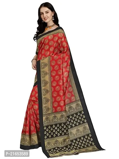 Spacekart Women's Art Silk Saree with Unstitched Blouse-thumb2