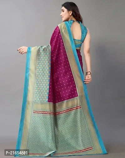 Spacekart Women's Elegant Silk Saree with Blouse Piece.-thumb3