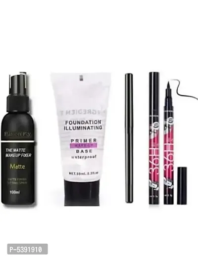 EWY MAKE UP SETTING SPRAY WITH  BASE PRIMER WITH KAJAL WITH EYELINER PACK OF 5