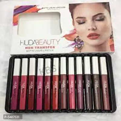 EWY Hudda Beauty Liquid Matte lipstick set of 12  (multicolour)  (Multi color, 60 ml)