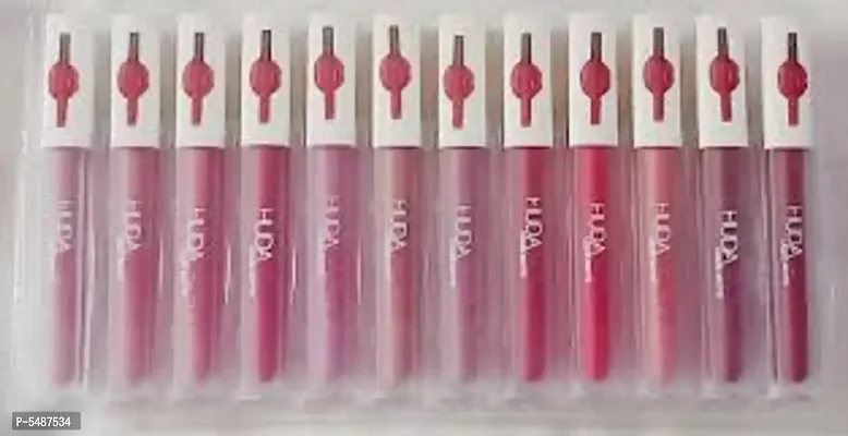 EWY Hudda Beauty Liquid Matte lipstick set of 12  (multicolour)  (Multi color, 60 ml)