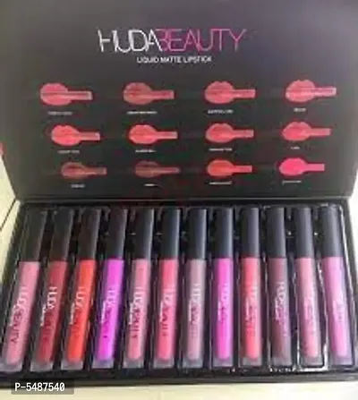 EWY Hudda Beauty Liquid Matte lipstick set of 12  (multicolour)  (Multi color, 60 ml)-thumb0