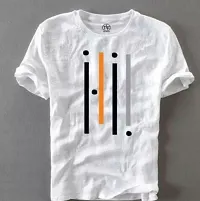 Vk Ent Half Sleeve Casual Printed Multiline Unisex Boy's/Girl's/Men's/Women's Regular Fit T-Shirt (Medium)-thumb2
