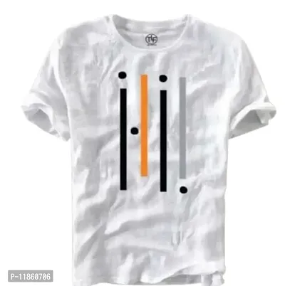 Vk Ent Half Sleeve Casual Printed Multiline Unisex Boy's/Girl's/Men's/Women's Regular Fit T-Shirt (Medium)-thumb0