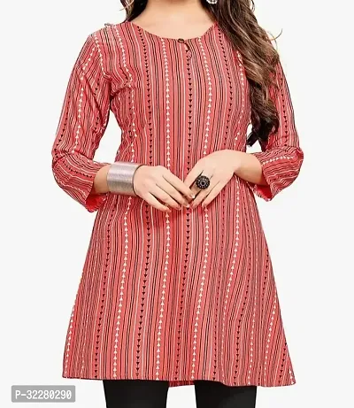 Trendy Pink Printed Cotton Blend Kurta For Women-thumb0