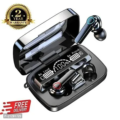 DEEP TRADERS-14 M19 In Ear Earphone Headphone Earbuds 180hrs Playtime nOICE Cancellation In Ear Headphone With Microphone (Black)-thumb0