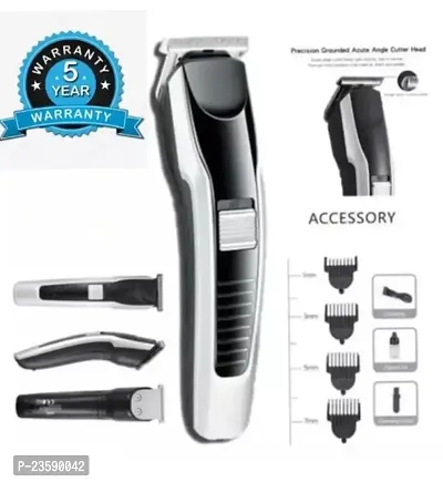 HTC-Rechargeable Hair Beard Trimmer for Men T Shape Precision Stainless Steel Sharp Blade Beard Shaver (538)-thumb0