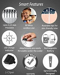 Hair trimmer for men Clipper Shaver Rechargeable Hair Machine adjustable for men Beard Hair Trimmer, beard trimmers for men, beard trimmer for men with 4 combs (Black)-thumb1