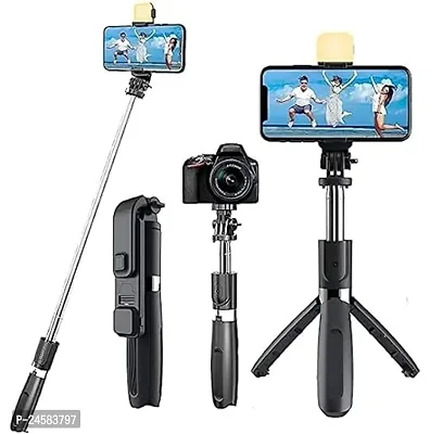 3-in-1 Bluetooth Selfie Sticks with Remote and Selfie Light Multifunctional Selfie Stick Tripod Stand Compatible with All Smartphones Device