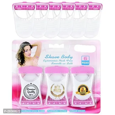 COMBO PACK - Women's Disposable Plastic Hair Razor  Bikini Shaving Razor For Women- Pack Of 1 (6 Pcs)-thumb0