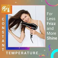 DEEP TRADERS*** 1800 Watts Unisex Foldable Hair Dryer; 2 Heat (Hot/Warm/Cold) Settings including Cool Shot Button; Heat Balance Technology (Black)-thumb2