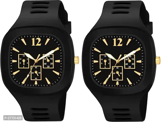 Classy Analog Watches for Unisex, Pack of 2-thumb0