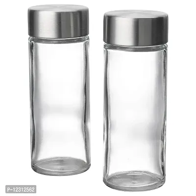 Ikea ORTFYLLD Spice Jar Glass Stainless Steel-thumb0