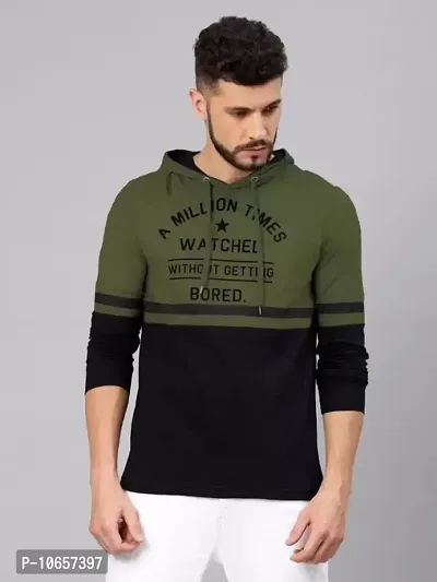 Reliable Multicoloured Cotton Printed Hooded Tees For Men-thumb2