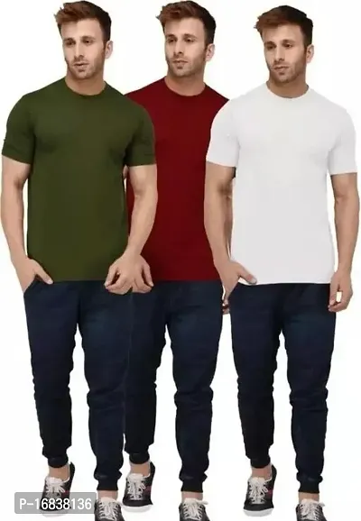 Classic Cotton Solid Tshirt for Men, Pack of 3