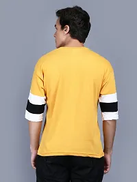 Reliable Multicoloured Cotton Self Pattern Round Neck Tees For Men-thumb4