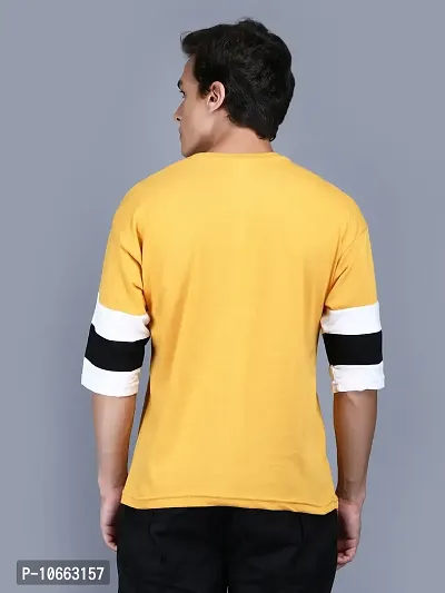 Reliable Multicoloured Cotton Self Pattern Round Neck Tees For Men-thumb5