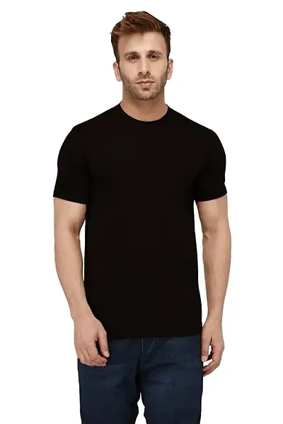 Men's Round Half Sleeve Solid Pure Quality Plain T-shirt