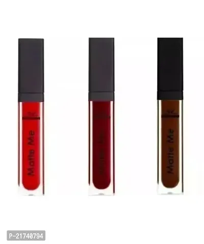 Matte Me Liquid Waterproof Lipstick Pack Of 3 Combo Of Lipstick Red And Maroon And Wine