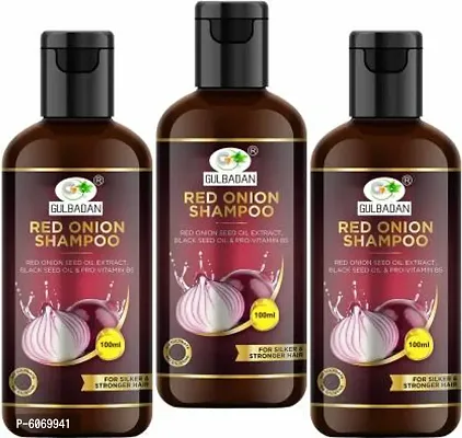 GULBADAN Onion Hair Fall Shampoo for Hair Growth and Hair Fall Control, with Red Onion and Black Seed for Men, Women - Pack of 3  (300 ml)