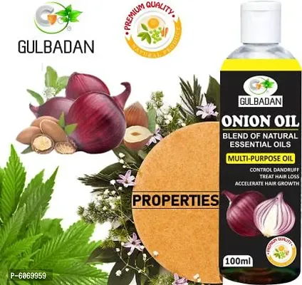 GULBADAN Organics ONION Herbal Hair oil- Blend of 14 Natural Oils For Hair Hair Oil  (100 ml)-thumb0