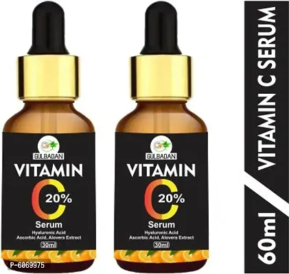 GULBADAN Vitamin C Serum Aloevera Extract Hyaluronic Acid (Pack of 2)  (60 ml)