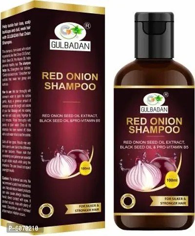 GULBADAN Red Onion Hair Fall Shampoo for Hair Growth and Hair Fall Control, with Red Onion and Black Seed for Men, Women  (100 ml)-thumb0