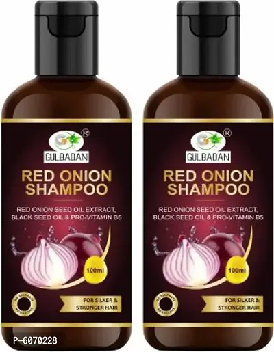 GULBADAN Red Onion Hair Fall Shampoo for Hair Growth and Hair Fall Control, with Red Onion and Black Seed for Men, Women  (200)-thumb0