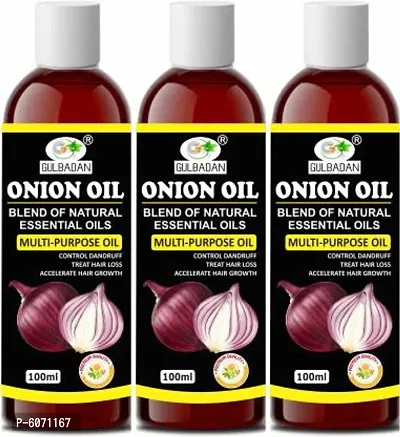 GULBADAN Onion Hair Oil for Hair Growth with Onion and Black Seed for Hair Fall Control Hair Oil  (300 ml)-thumb0