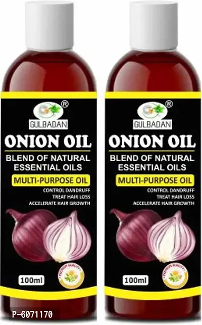GULBADAN Onion Hair Oil for Hair Growth with Onion and Black Seed for Hair Fall Control Hair Oil  (200 ml)