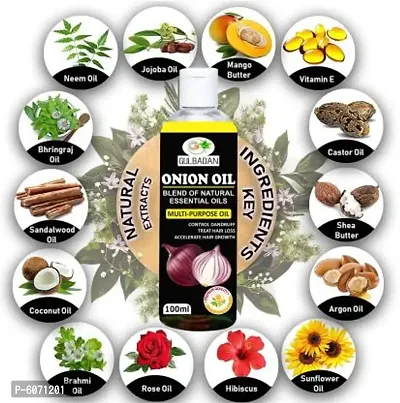 GULBADAN Pure and Natural ONION Herbal Hair Oil  (100 ml)-thumb0