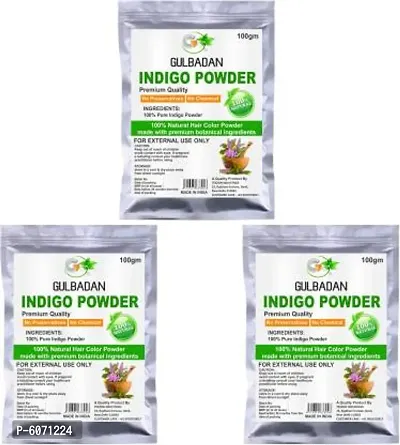 GULBADAN 100% Organic Indigo Powder (Pack of 3)  (300 g)
