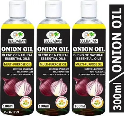 GULBADAN Organics ONION Herbal Hair oil- Blend of 14 Natural Oils Hair Oil  (300 ml)-thumb0