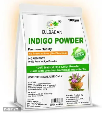 GULBADAN Organic 100% Natural Indigo Powder  (100 g)-thumb0
