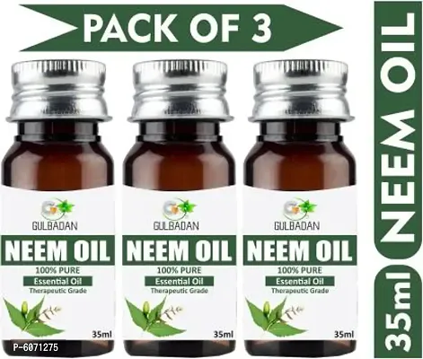 GULBADAN Herbal Pure Neem Oil (Pack of 3) Hair Oil  (105 ml)
