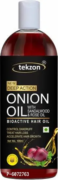 tekzon Onion Hair Oil with Sandalwood and Rose Oil - Bioactive Hair Oil for Control Dandruff, Treat Hair Loss, Accelerate Hair Growth Hair Oil  (100 ml)-thumb0