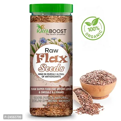 KAYABOOST Certified Organic Flax Seeds Raw Superfood for Weight Loss Brown Chia Seeds