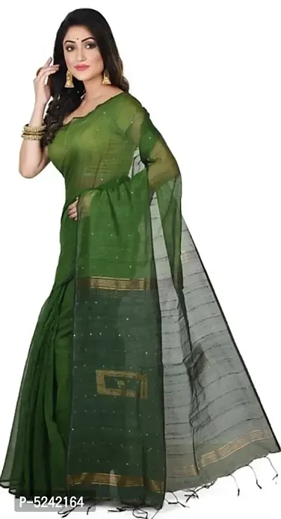 Trending Cotton Handloom Sequence Saree With Blouse Piece-thumb0