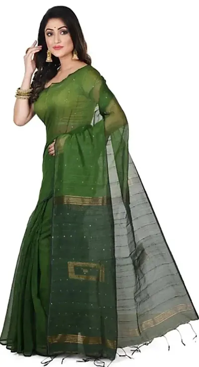 Amazing Handloom Cotton Silk Sequin Sarees