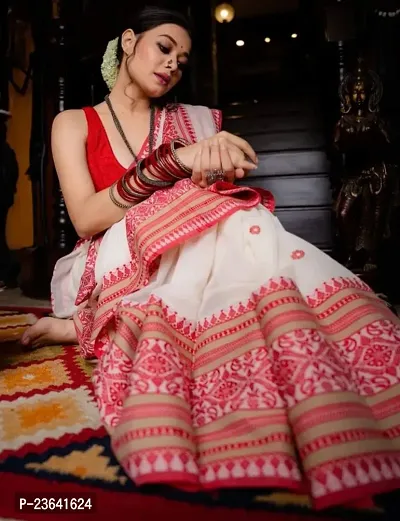 Khadi Border Saree Cotton  Saree With Blouse Piece-thumb0