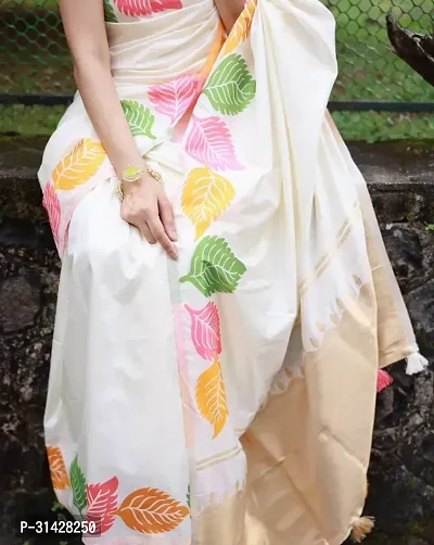 Women's Jacquard Silk Saree without blouse piece-thumb2