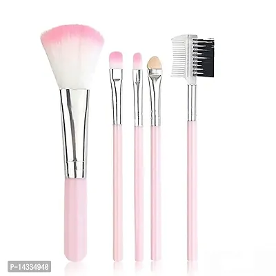 5Pcs Light Weight Makeup Brushes, Pink - (Pack Of 5)-thumb0