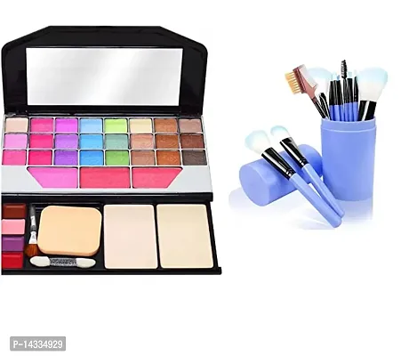 Face Makeup Combo (TYA 6155 Makeup Kit + Set Of 12 Pcs Makeup Brush Set With Storage Box)