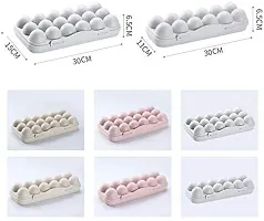 CITNAC Egg Holder for Refrigerator | Plastic Egg Holder | BPA Free Fridge Organizer with Lid | Refrigerator Storage Container | 12 Egg Tray, (grey, 1PCS) (Pink)-thumb1