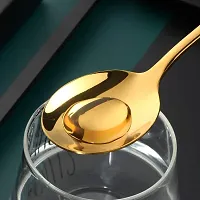 CITNAC Gold Soup Spoon 7.5 Stainless Steel Titanium Plating Shiny Golden Round Spoons Silverware, Gold Table Spoon Table Spoon Set Sturdy Easy to Clean, Dishwasher Safe-thumb4