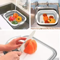 CITNAC Multifunction Chopping Boards, Collapsible Dish Tub Portable Washing Basin Bowl Draining Basket Space Saving Hamper Foldable Storage Container for Kitchen and Camping-thumb4