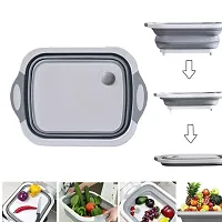 CITNAC Multifunction Chopping Boards, Collapsible Dish Tub Portable Washing Basin Bowl Draining Basket Space Saving Hamper Foldable Storage Container for Kitchen and Camping-thumb2