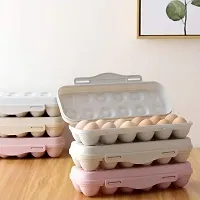 CITNAC Egg Holder for Refrigerator | Plastic Egg Holder | BPA Free Fridge Organizer with Lid | Refrigerator Storage Container | 12 Egg Tray, (grey, 1PCS) (Pink)-thumb3